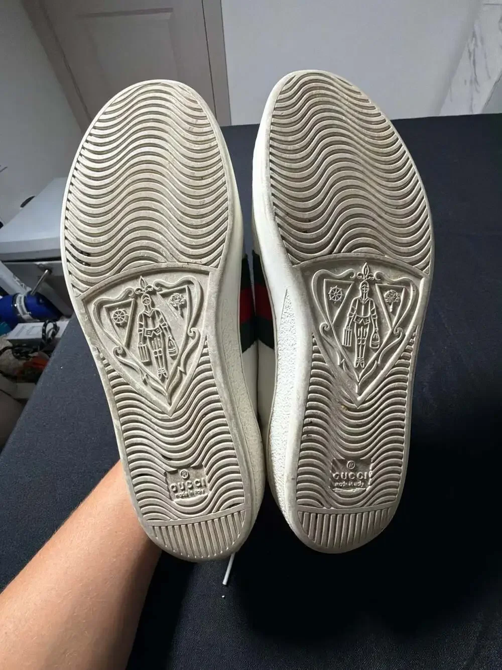 Gucci Ace Leather Low-Top Sneakers with Panther Embroidery